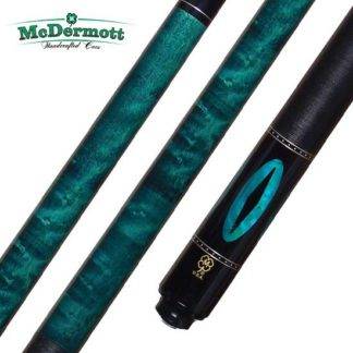 McDermott G213 Pool Cue - Teal-Stained Birdseye Maple with Italian Pearl Inlays and Irish Linen Wrap