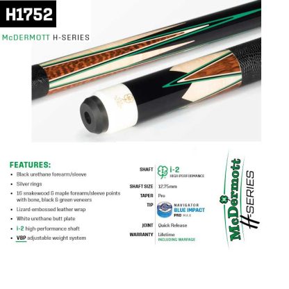 H Series Model H1752 McDermott Pool Cue