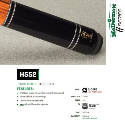 H Series Model H552 McDermott Pool Cue