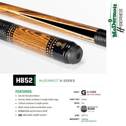 H Series Model H852 McDermott Pool Cue