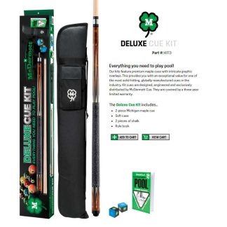 McDermott Deluxe Pool Cue Kit - 2pc Maple Cue with Accessories